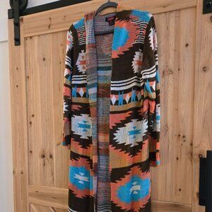 Southwest pattern open cardigan